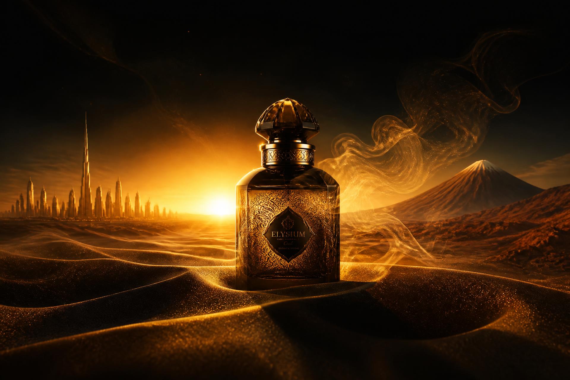 Zahara Perfumes hero — desert dunes of Dubai meet the Atacama Desert of Chile